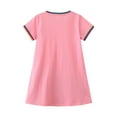 thumbnail image 3 of Toddler Girl Dress Cartoon Print Short Sleeve Dresses Sundress Casual Dress Kids Sundress,Size 6 Years, 3 of 5
