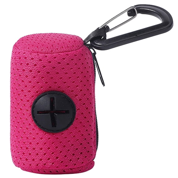 Nylon Pet Waste Bag Dispenser With Mesh Design Carabiner For Dog Walking Outdoor Pet Supplies