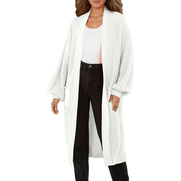 Womens Sweaters Cardigan Knit Lightweight White Long Cardigan Warm Cardigan Fall Vacation Clothes Women'S Tops Casual