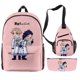 thumbnail image 1 of Set de mochilas Tokyo Pink Anime con estampado 3D para niños, 3 unidades, 1 of 1