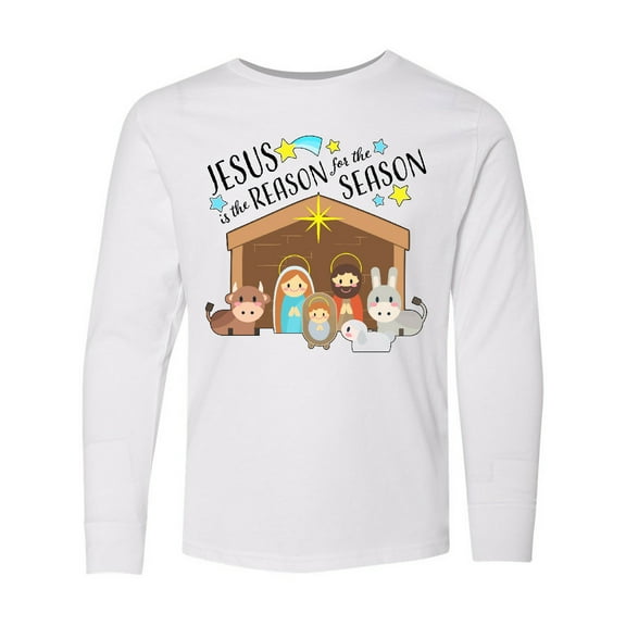 Inktastic Jesus is the Reason for the Season Christmas Nativity Long Sleeve Youth T-Shirt