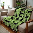 thumbnail image 2 of Ultra-Soft Black Cat Print Fleece Throw Blanket – Cozy All-Season Comfort for Sofa, Bed, Camping, Car & Travel – Machine Washable 100% Polyester, Playful Contemporary Design, 2 of 7