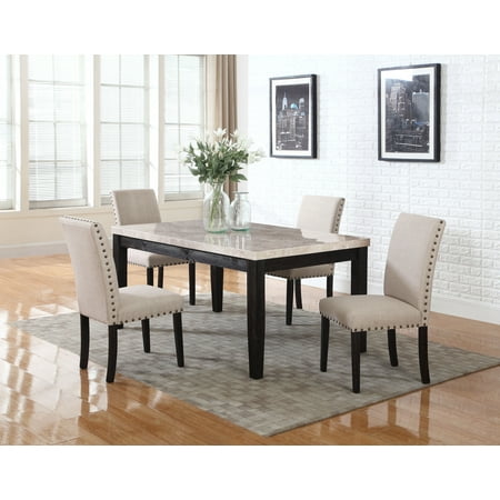 Best Master Furniture Celeste 5 Pcs Faux Marble Antique Black Best Master Furniture Celeste 5 Pcs Faux Marble Antique Black Dinette Set - Best Master Furniture Celeste 5 Pcs Faux Marble Antique Black