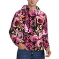 thumbnail image 2 of Rateoe Rose Flowers Pattern Mens Hoodie, Pullover Hooded Sweatshirt, Kangaroo Pocket Hoodie Ideal for Daily Wear, Travel and Home-Small, 2 of 7