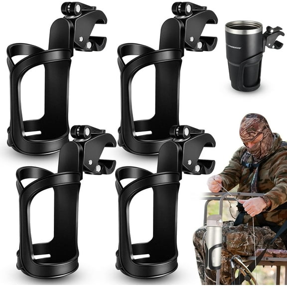 Bike Cup Holder Water Bottle Holder for Bike Kayak Cup Holder Fishing Rotation Bottle Holder Stroller Hunting Accessories for Outside Hunting Bike Stroller Walker Wheelchair Fishing black black