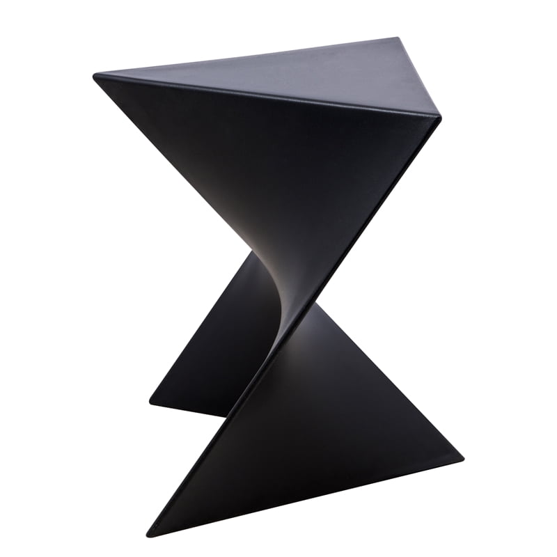 LeisureMod Randolph Modern Triangle End Table in Black