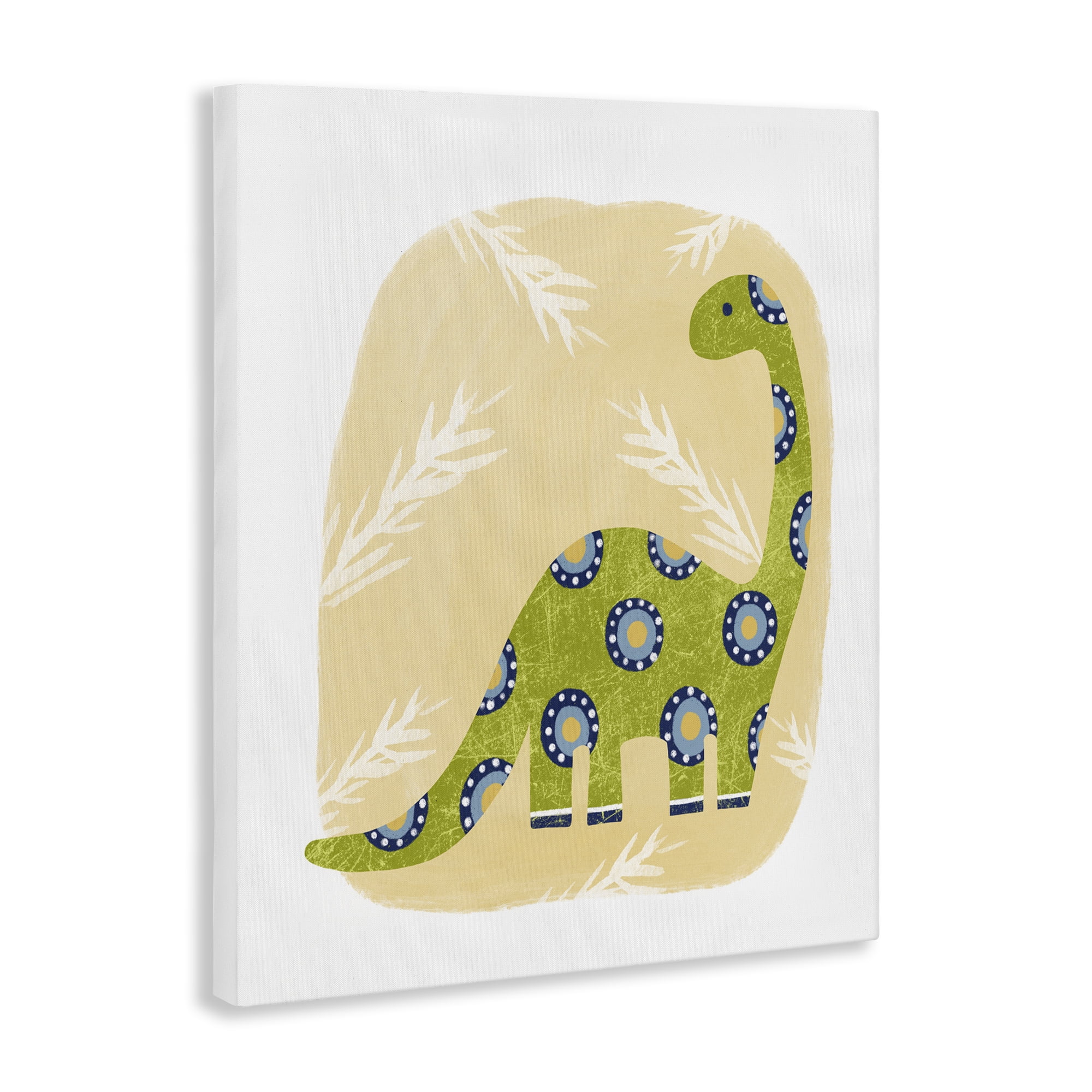 Stupell Industries Brontosaurus with Leaves Animals & Insects Painting Gallery Wrapped Canvas Art Print Wall Art, 16 x 20