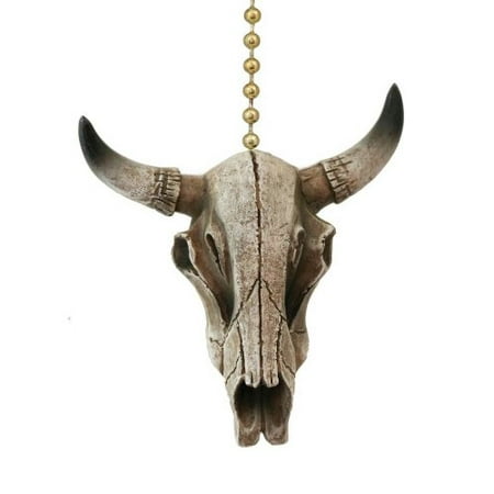 Bleached Steer Skull Western Ceiling Fan Pull Home Decor, Measures 2 inches By Clementine (Best Way To Bleach A Skull)