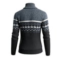 thumbnail image 2 of Men's Fair Isle Knit Full Zip Mock Neck Sweater Long Sleeve Casual Zip-Up Cardigan, 2 of 4