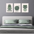 thumbnail image 6 of Sage Green Boho Wall Posters & Prints, Sage Green Wall Art Set Of 3, Mid Century Modern Wall Decor Canvas Wall Art, Minimalist Geometric Abstract Green Boho Bedroom Wall Art -12x16in Framed, 6 of 6