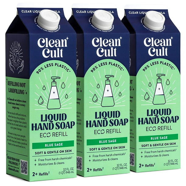 Cleancult Liquid Hand Soap Refill, NatureInspired Ingredients, Blue