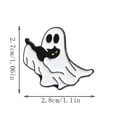 thumbnail image 2 of Mini White Ghost Shaped Halloween Decorative Badge Brooch, Lightweight Cute Spooky Accessory, Lovely Pin Ornament for Clothing Backpack Bag Holiday Party Outfit Matching, 2 of 8