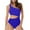 Blue-06, variant on Women's One Piece Bathing Suit One Shoulder Swimsuit Sexy Cutout Monokini Tummy Control Swimwear