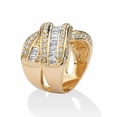 thumbnail image 2 of PalmBeach Jewelry 3.64 TCW Round and Baguette Cubic Zirconia Crossover "X" Ring Yellow Gold-Plated or Platinum-Plated, 2 of 5
