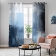 thumbnail image 5 of Blue Grey Kitchen Curtains 84 Inch Length, Modern Oil Painted Art Abstract Geometric Grommet Top Bedroom Living Room Curtains, Light Filtering Cafe Curtain Drapes 2 Panels Set 84''x84'', 5 of 9