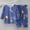 Blue, variant on Girls Boys Outfits 2PC Comfy Casual Printed Short Sleeve Button Pullover Top Sets Loungwear Sleepwear Pink 3-4 Years