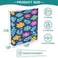 thumbnail image 5 of Colorful Flower Pattern 12.4x10.6in PVC Round Ring Binders, 2-Pack, D-Ring 3-Hole, Metal Clip, 5 of 10