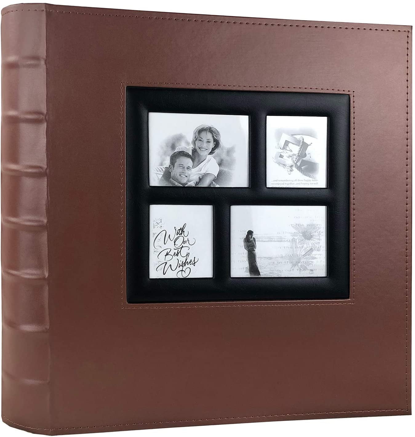 Wedding Family Baby Holiday Photo Album Christmas Anniversary Photography book for 200 4x6 Pictures Pockets with Memo Vacation Golden State Art 2 Per Page Large Capacity Beige Suede 