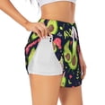 thumbnail image 2 of Disketp Avocado Love Print Women's Shorts Workout Shorts for Athletic Gym Running Shorts with Phone Pockets X-Large, 2 of 8