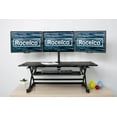 thumbnail image 2 of Rocelco 46" Large Height Adjustable Standing Desk Converter with Triple Monitor Mount BUNDLE - Quick Sit Stand Up Computer Workstation Riser - Retractable Keyboard Tray  (Black), 2 of 8