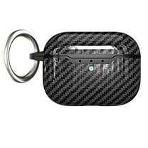 Dteck for AirPods 4th Gen Case Cover with Keychain, Full Protective Case for Men and Women, Compatible with Apple Latest AirPods 4 Case 2024,Black-Carbon Fiber Pattern