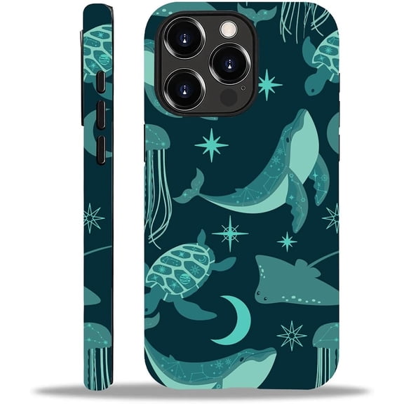Case for iPhone 12 Pro Max,Marine Organism Exquisitely Pattern Double Protective Phone Cover Cases Soft Silicone for iPhone 12 Pro Max