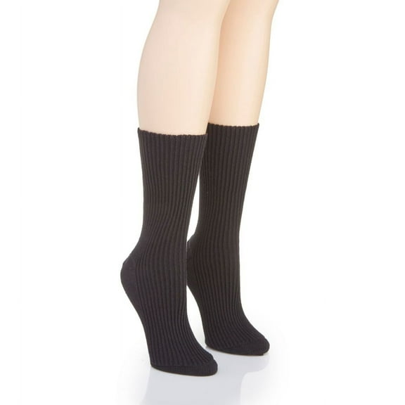 Women's Cottonique M27703 Latex Free Organic Cotton Socks - 2 Pack (Melange Blue S)