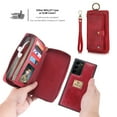 thumbnail image 4 of Samsung Galaxy Note20 Wallet Detachable Case, Dteck Zipper Purse Phone Case Multi-functional Folio Flip Leather Removable Magnetic Back Cover For Samsung Galaxy Note20 5G, Red, 4 of 10