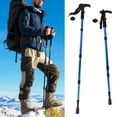 thumbnail image 2 of Canne de Marche pour Hommes 2 Pcs Rétractable, 4 Sections, Poignée Courbée, Canne de Sport pour Alpinisme, 2 of 4
