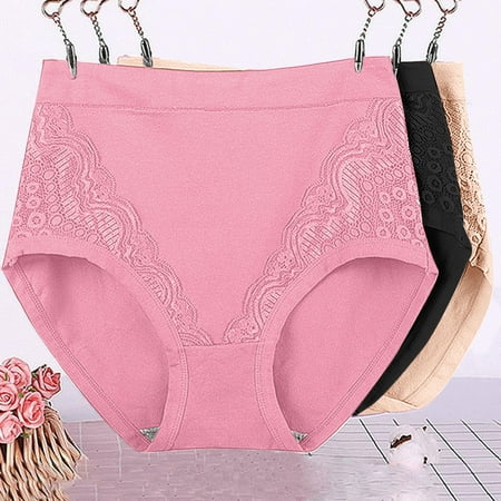 3 Pack Womens Panties By The Pack High Waisted No Show Panties Underpants Black Bikini High Waist Stretch Briefs Seamless Thong Shapewear Plus Size Lace Seamless No Show Undies Clearance Sales