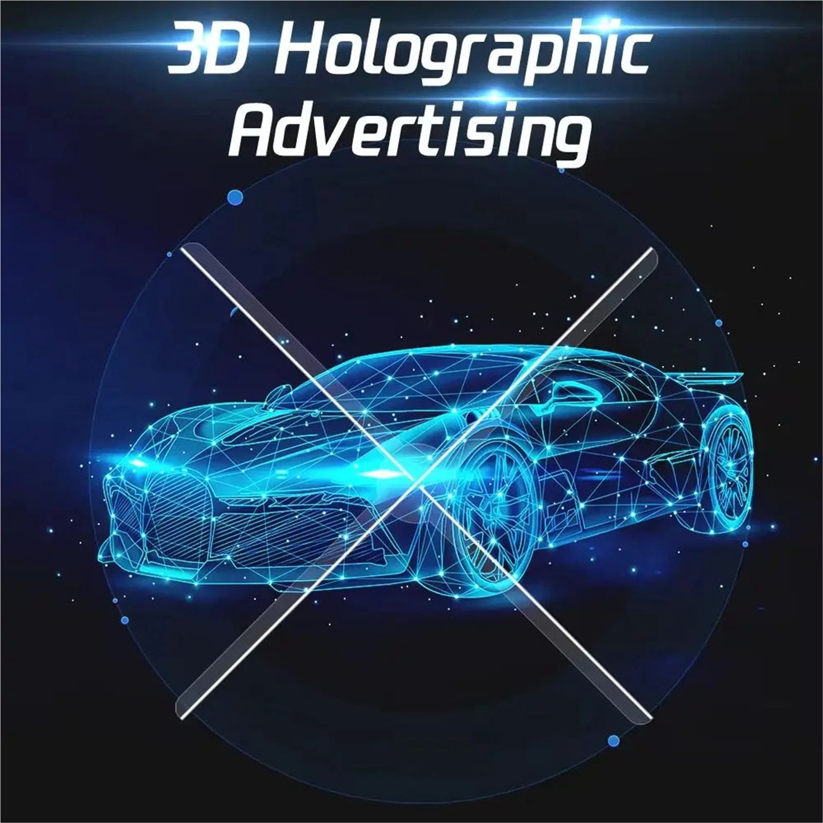 65CM 4 Blades Advertising Display Technology Holographic LED Fan Billboard 3D Hologram Pictures Video Technology Projector