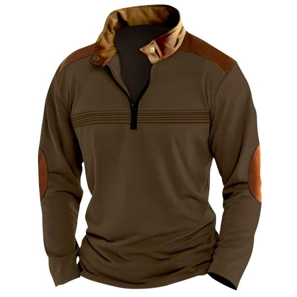 Sudadera sin capucha para hombre, informal, de color liso, con tejido sin capucha, para mantener el calor, con capucha, de manga larga, de poliéster