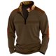 thumbnail image 1 of Sudadera sin capucha para hombre, informal, de color liso, con tejido sin capucha, para mantener el calor, con capucha, de manga larga, de poliéster, 1 of 5