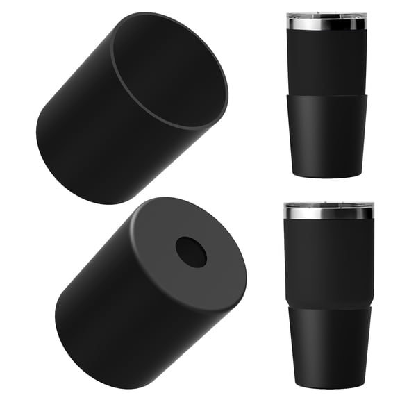 Linkidea Water Bottle Boot Compatible with YETI Rambler Tumbler 20oz/30oz, Travel Mug 20oz/30oz, Silicone Anti-Slip Waterbottle Bottom Sleeve Cover Protector (Black / 2 Pack)
