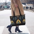 thumbnail image 4 of FORMRS Canvas Laptop Tote Bag for Women with 15.6" Computer Compartments Shoulder Handbag, Navy Blue Art Pattern, 4 of 7