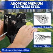 Haosegd 180FT Zip Line Kit for Kids Adults: Up to 400 LBS Trolley,Quick Tighten Zipline Kits for Outdoor Backyard