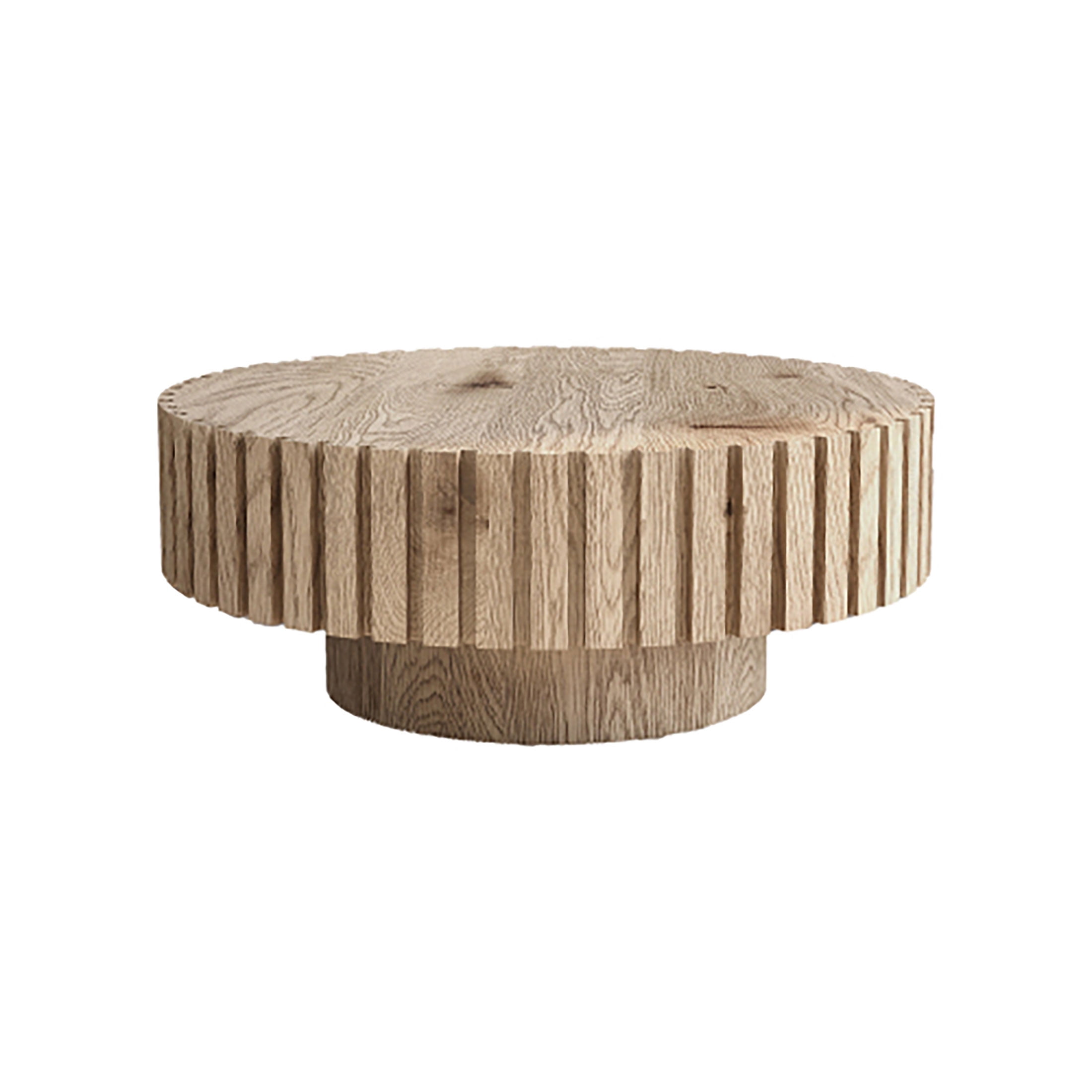 Kevinplus 31.50" Modern Flower Shaped Coffee Table with Storage for Living Room, Apartment, Office, Dark Brown
