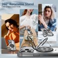 thumbnail image 5 of Magnetic Ring Case for iPhone 16 Pro, Built-in Metal Stand and 360° Rotation Ring Holder Compatible with MagSafe, Crystal Clear Military Grade Drop Protection Cover for iPhone 16 Pro, Black, 5 of 14