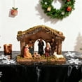 thumbnail image 2 of WMQPNNS New Trending Exquisite Scene Manger Desktop for Display With Stable Holy Family Figures Christmas Decorations, 2 of 7