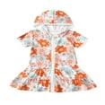 thumbnail image 1 of Robe de Plage à Manches Courtes pour Filles, Patchwork en Éponge, avec Capuche et Fermeture Éclair, 1 of 8