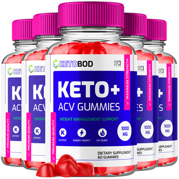 Keto Bod ACV Keto Gummies 1000MG Maximum Strength Weight Support 5 Pack