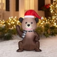 thumbnail image 1 of Holidaytime Cute Bear Cub in Santa Hat Christmas Inflatable 3.5', Red, 1 of 1