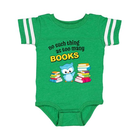 

Inktastic No Such Thing as Too Many Books with Cute Owl Gift Baby Boy or Baby Girl Bodysuit