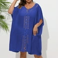 thumbnail image 2 of fatyb Women's Swimsuit Cover up Plus Size Short Sleeve Swimwear Dress Summer Bathing Suit Beach Coverups, 2 of 4