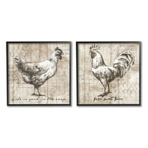 Stupell Industries Rustic Hen Rooster Illustration Life is Good Phrases, 24 x 24, Design by Conrad Knutsen