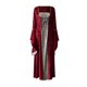 thumbnail image 2 of Vestido de fiesta de la Edad Media con mangas acampanadas y cuello redondo de terciopelo dorado para mujer Fridja nbo2784, 2 of 6