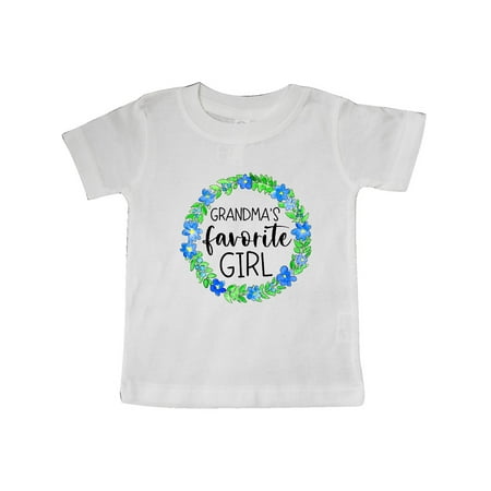 

Inktastic Grandma s Favorite Girl Blue Flower Wreath Gift Baby Girl T-Shirt