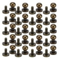 thumbnail image 1 of Brass Rivets, 20 Set Brass Rivets Bronze Hardware Monk Head Accessories with Wear Resist for Belts, Purses, Shoes, Clothes, Leather, DIY Projects, 1 of 7