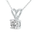thumbnail image 2 of SZUL Women's Lab Grown 1/2 Carat Diamond Solitaire Pendant in 14K White Gold (F-G Color, VVS1-VVS2 Clarity), 2 of 6