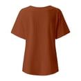 thumbnail image 4 of Women's Vintage And Linen Print Short Sleeved Loose Casual T Shirt Top Graphic T Shirts for Women Workout Clothes Women Women's T Shirt Work Shirts Women Summer Womens Long Sleeve Athletic Shirt, 4 of 4